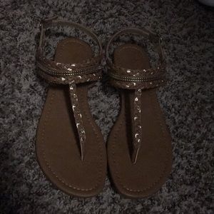 Gorgeous gold and brown sandals! Like new!